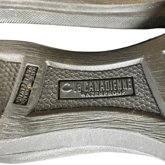 La Canadienne Black Knee High Suede Buckle Accent Side Zip Wedge Boot Sz 8M EUC - Picture 8 of 8